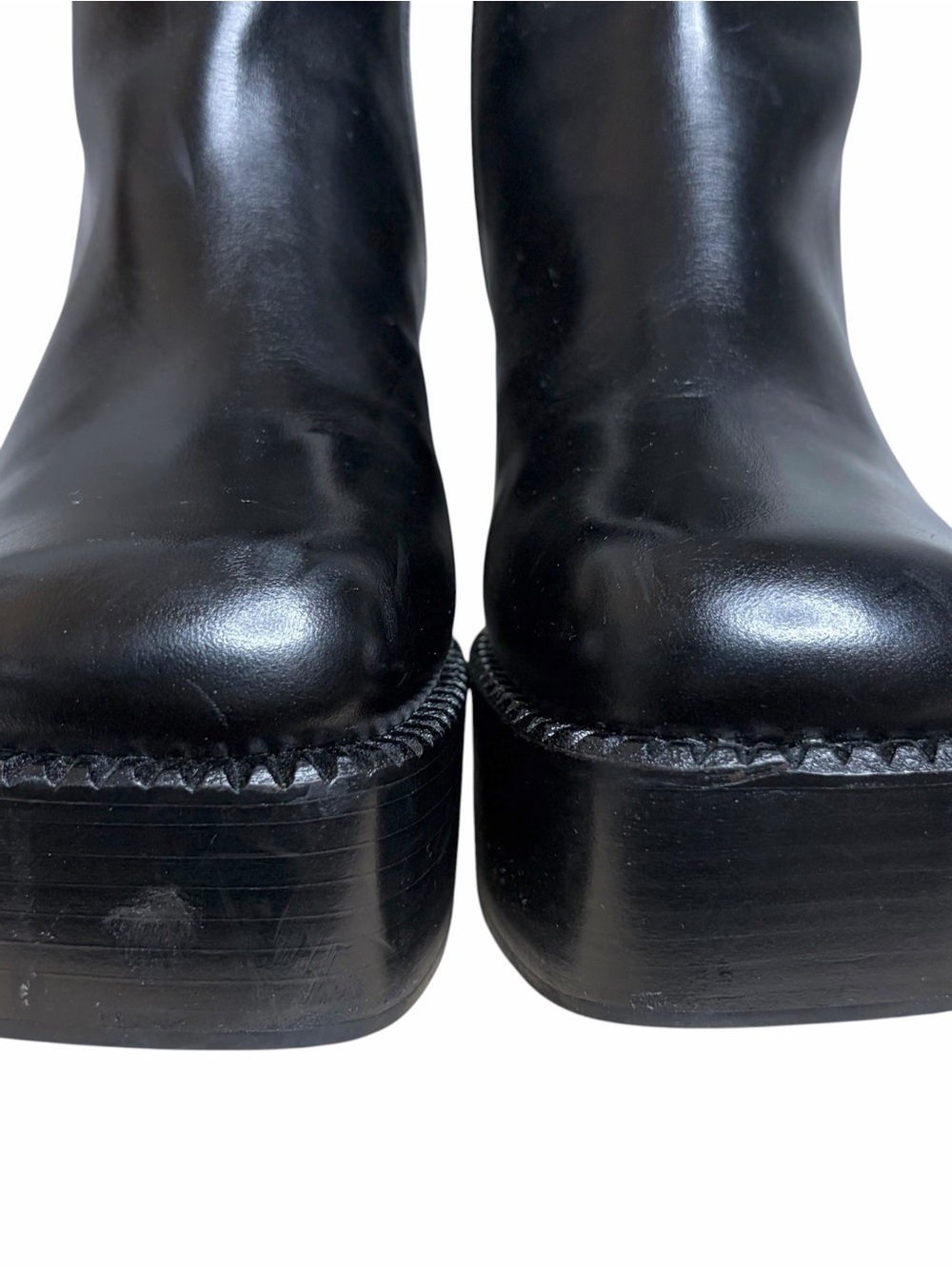 Jeffrey Campbell The Band Black Knee High Square Toe Platform Boots - Picture 9 of 12